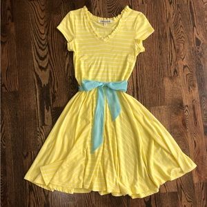 Annabella - Yellow and White Striped Sundress